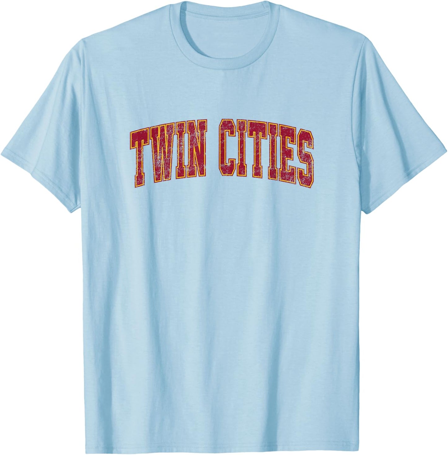 Twin Cities Minnesota MN Vintage Athletic Sports T-Shirt - T-Shirt | Light Blue