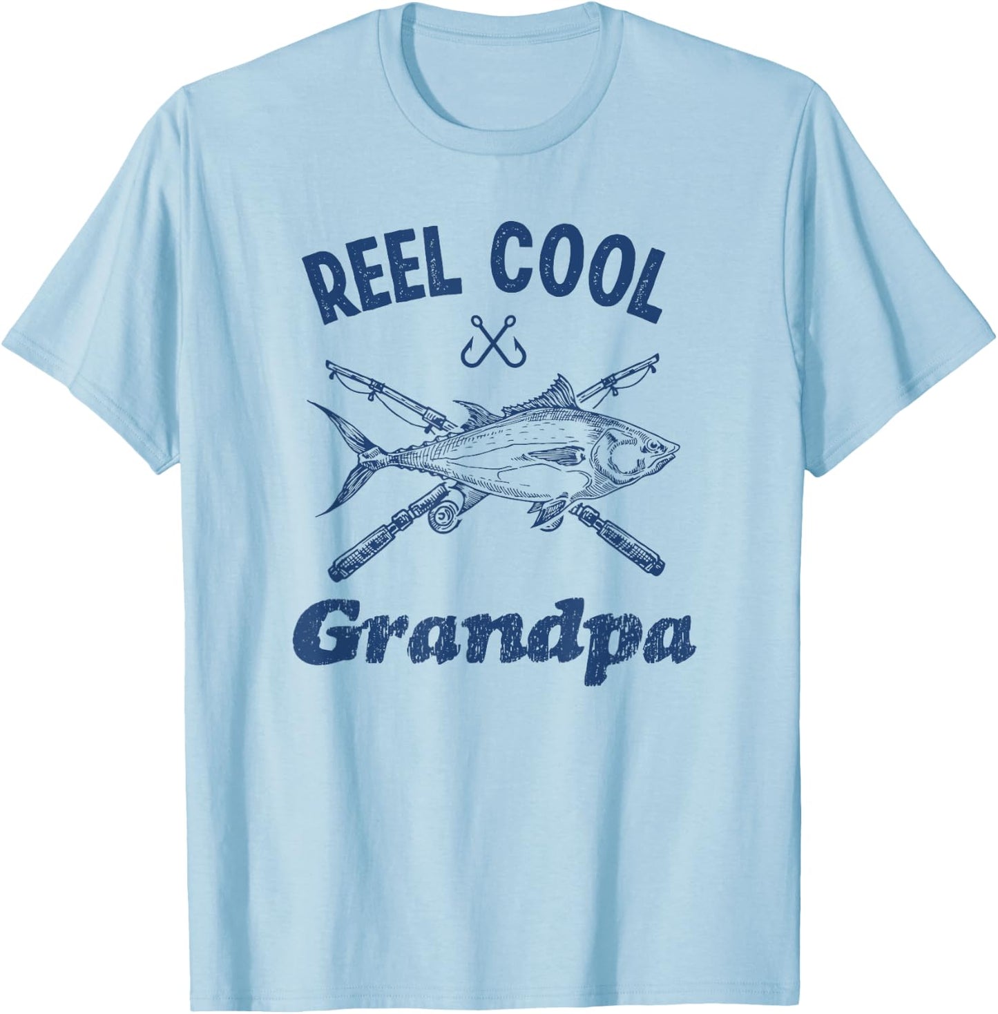 Reel Cool Grandpa Fishing Vintage T-Shirt - T-Shirt | Light Blue