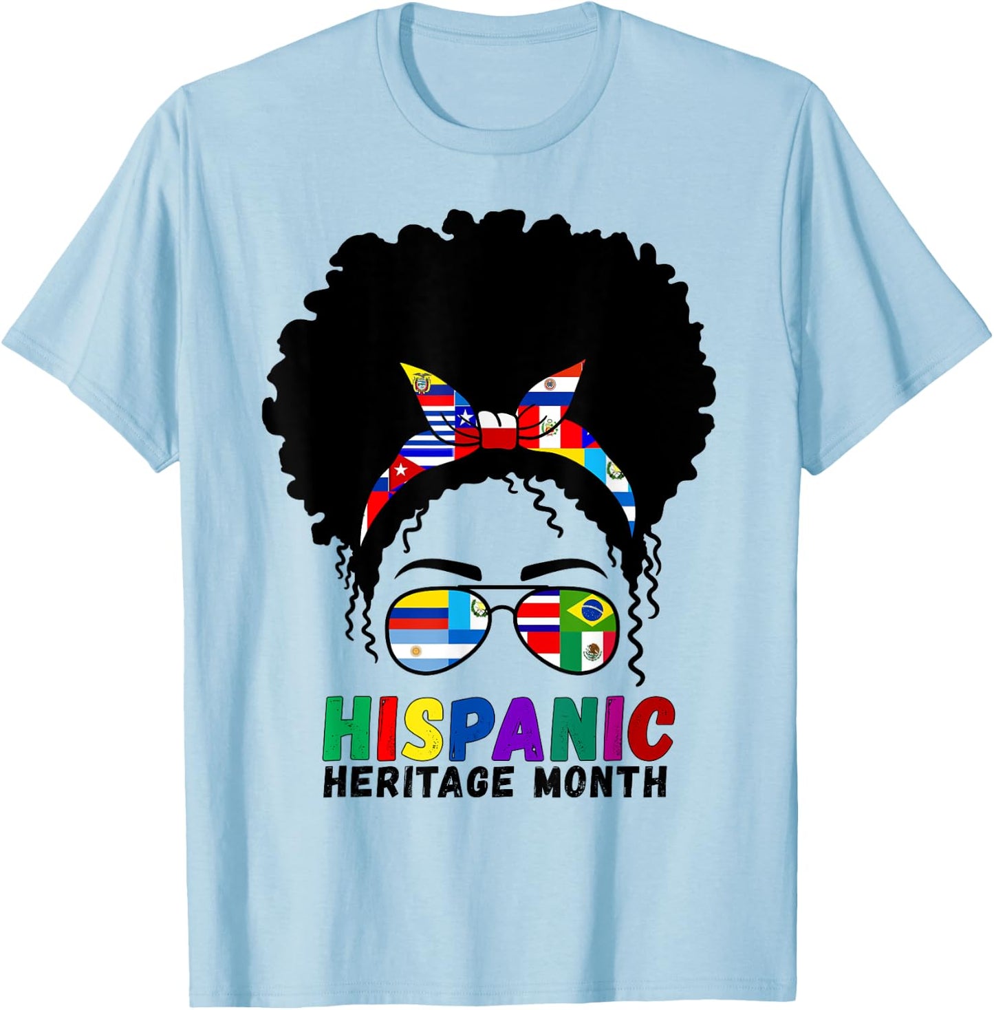 Hispanic Heritage Month Latino Country Flags Women T-Shirt - T-Shirt | Light Blue
