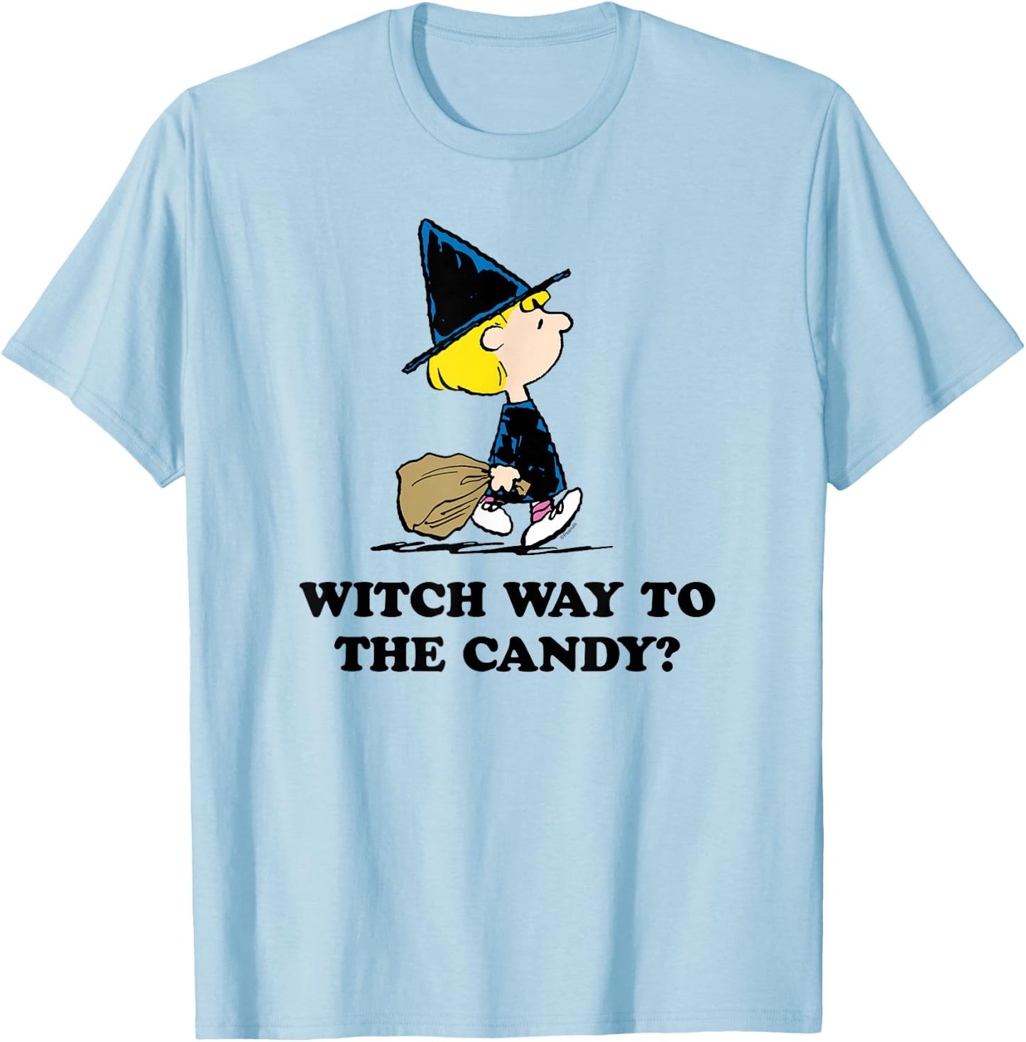 Peanuts - Sally Halloween Witch Way To The Candy? T-Shirt - T-Shirt | Light Blue