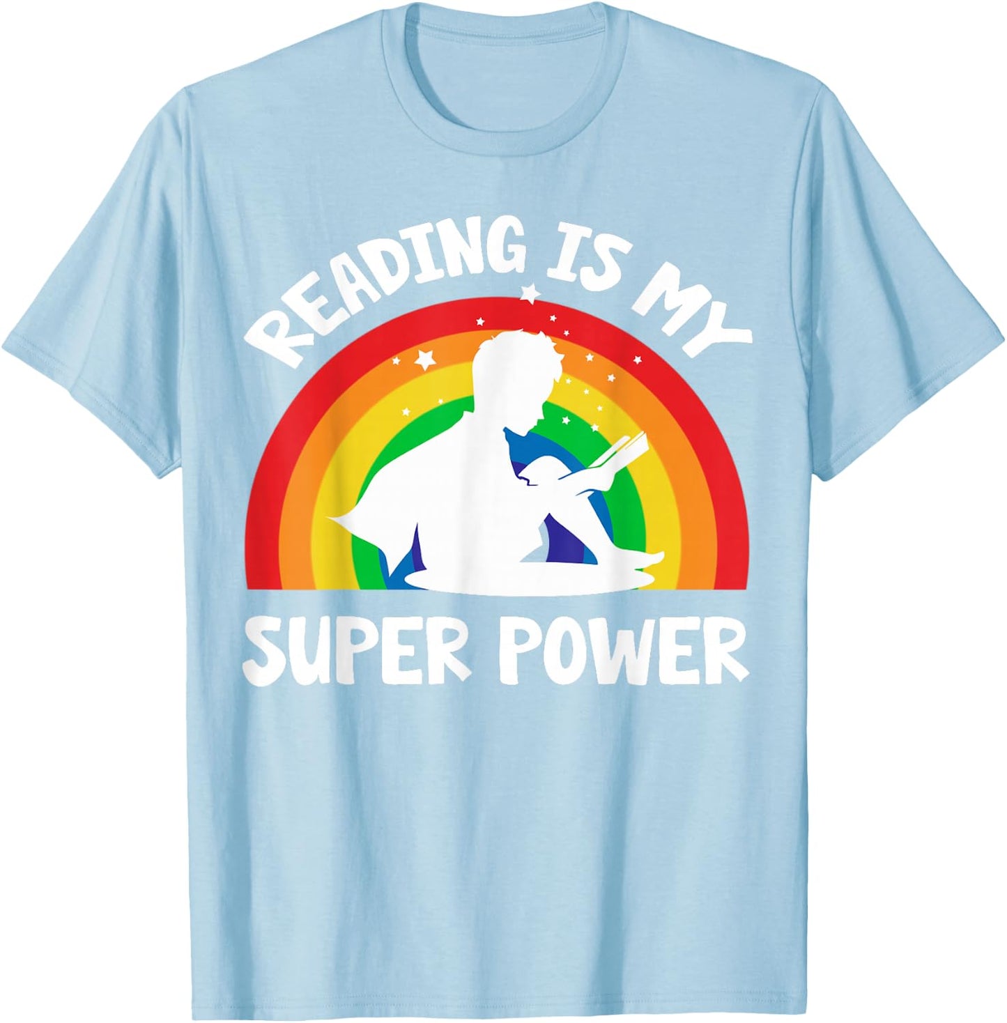 Reading Is My Superpower Book-Shirt Kids Boy Toddler Teacher T-Shirt - T-Shirt | Light Blue