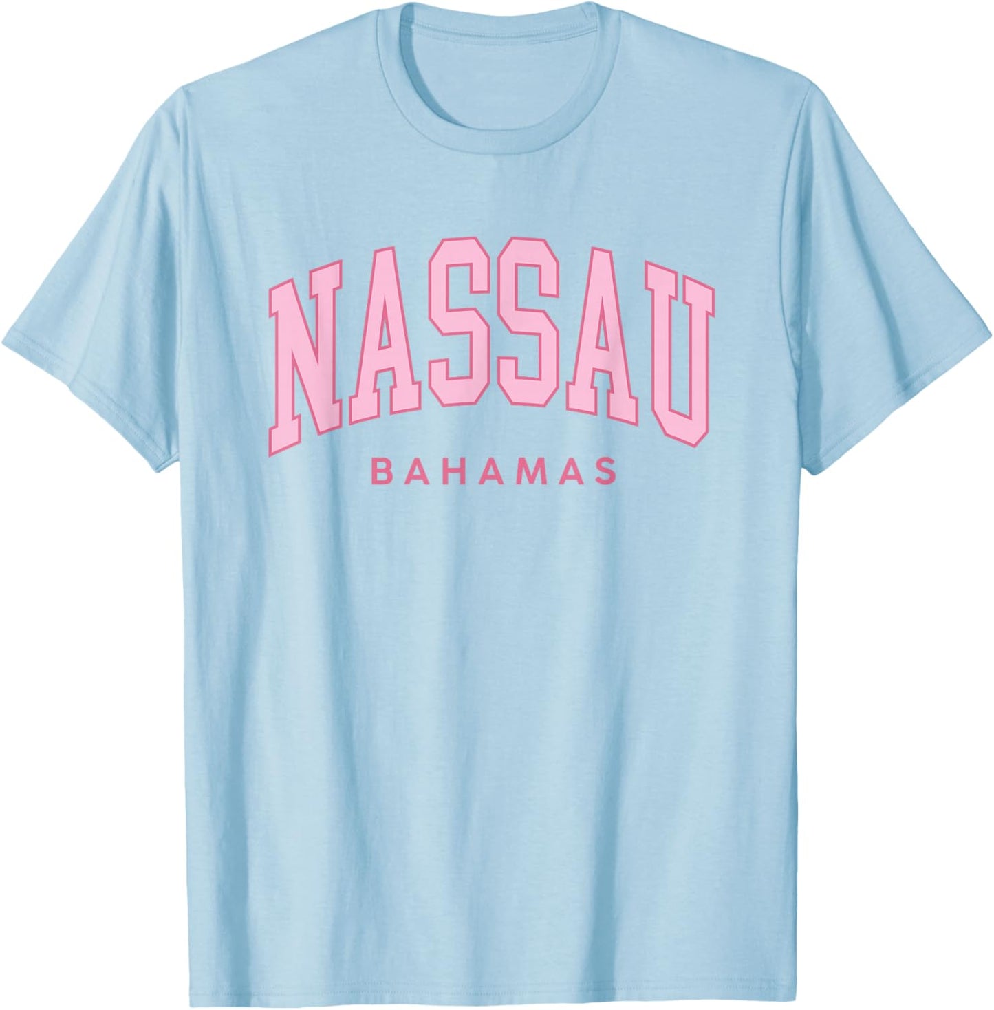 Nassau Bahamas Preppy Retro Throwback Pink Souvenir T-Shirt - T-Shirt | Light Blue