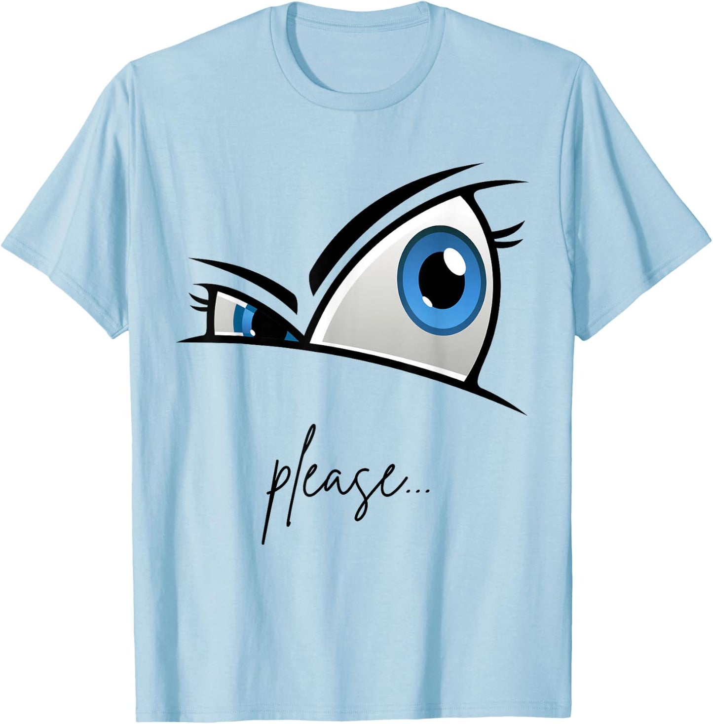 Funny Sarcastic Humor, Sideway Side Stink EYE T-Shirt - T-Shirt | Light Blue