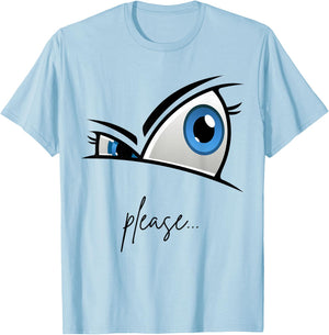 Funny Sarcastic Humor, Sideway Side Stink EYE T-Shirt - T-Shirt | Light Blue