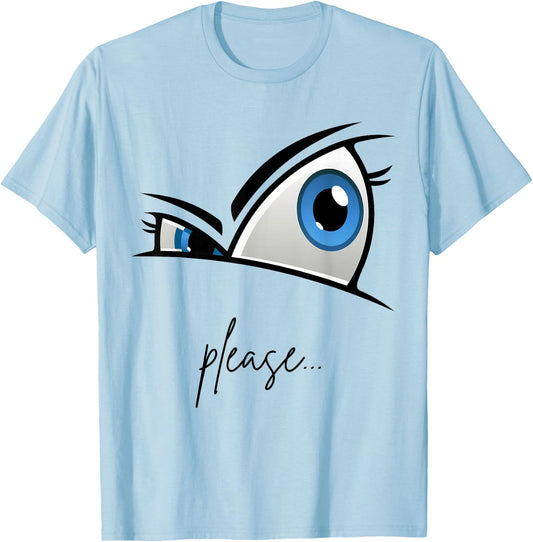 Funny Sarcastic Humor, Sideway Side Stink EYE T-Shirt - T-Shirt | Light Blue