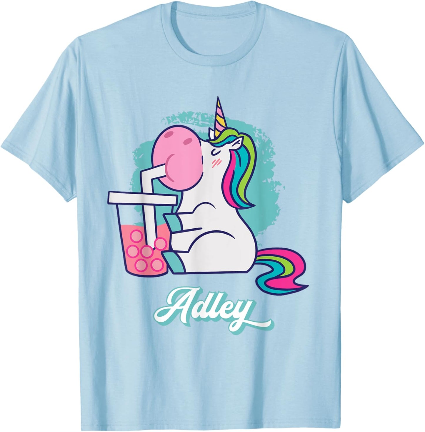 Adley Merch Unicorn Design T-Shirt - T-Shirt | Light Blue