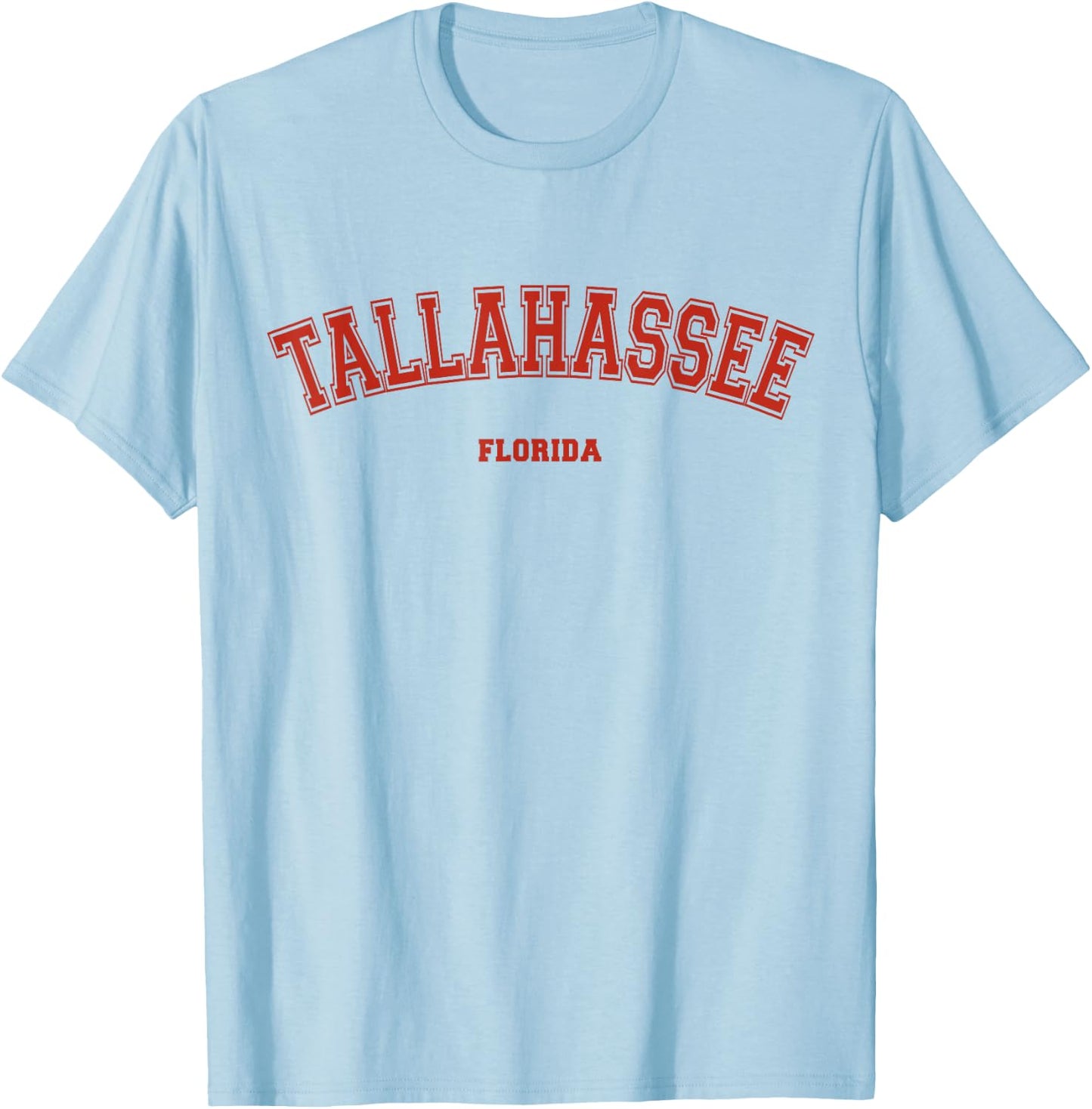 Tallahassee Florida FL Red Letter Graphic on Tallahassee T-Shirt - T-Shirt | Light Blue