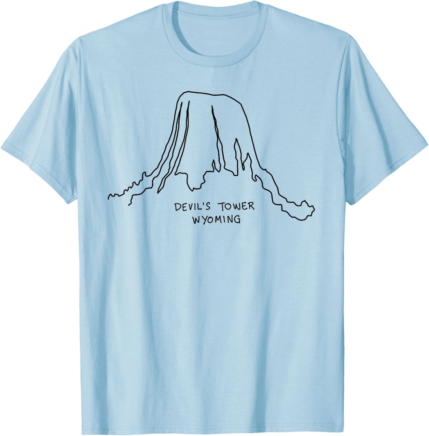 Devil's Tower Wyoming Cowboy State National Park Buffalo T-Shirt - T-Shirt | Light Blue