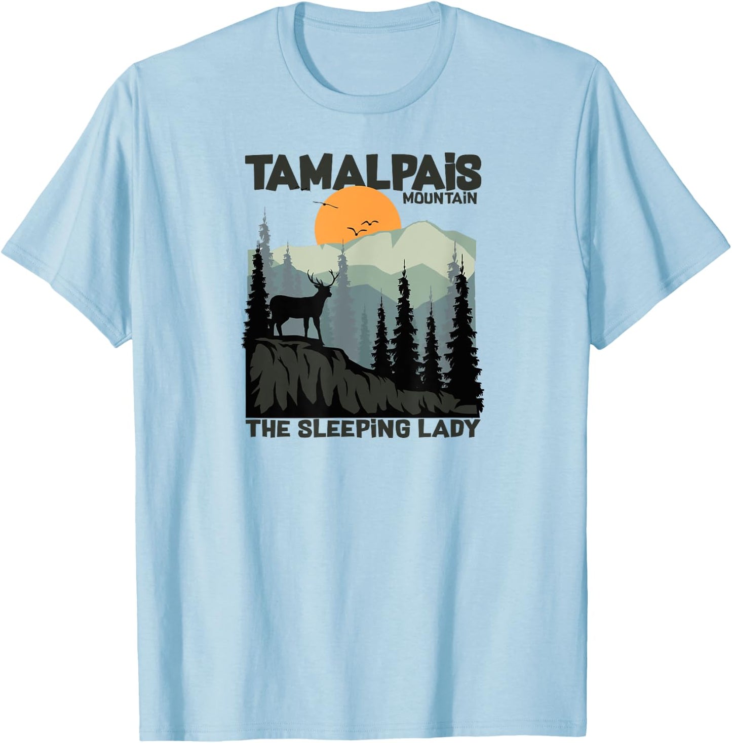 Mt. Tamalpais The Sleeping Lady Marin County California T-Shirt - T-Shirt | Light Blue