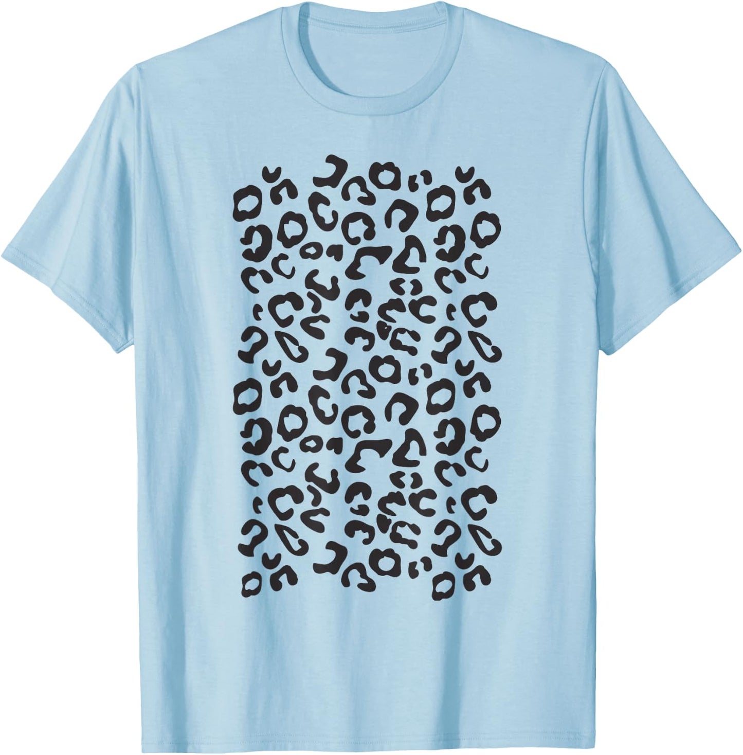 Funny Leopard Animal Print Black And White T-Shirt - T-Shirt | Light Blue