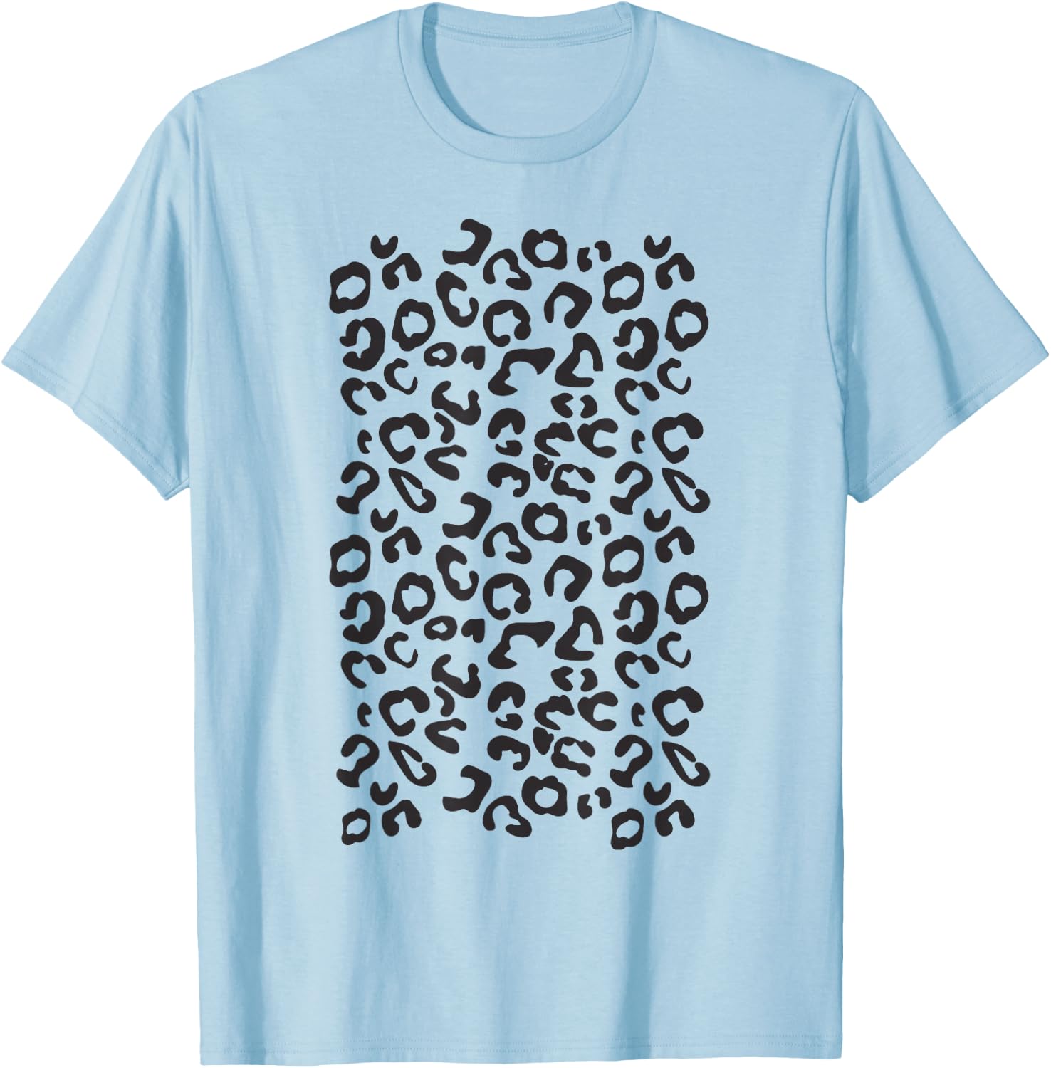 Funny Leopard Animal Print Black And White T-Shirt - T-Shirt | Light Blue