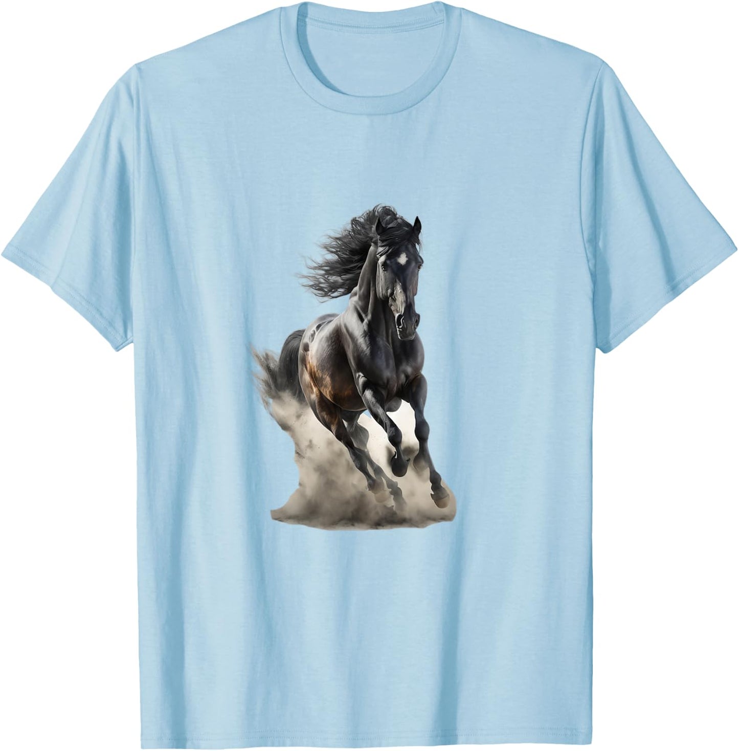Beautiful Horse Graphic Horse Art Print for Girls T-Shirt - T-Shirt | Light Blue