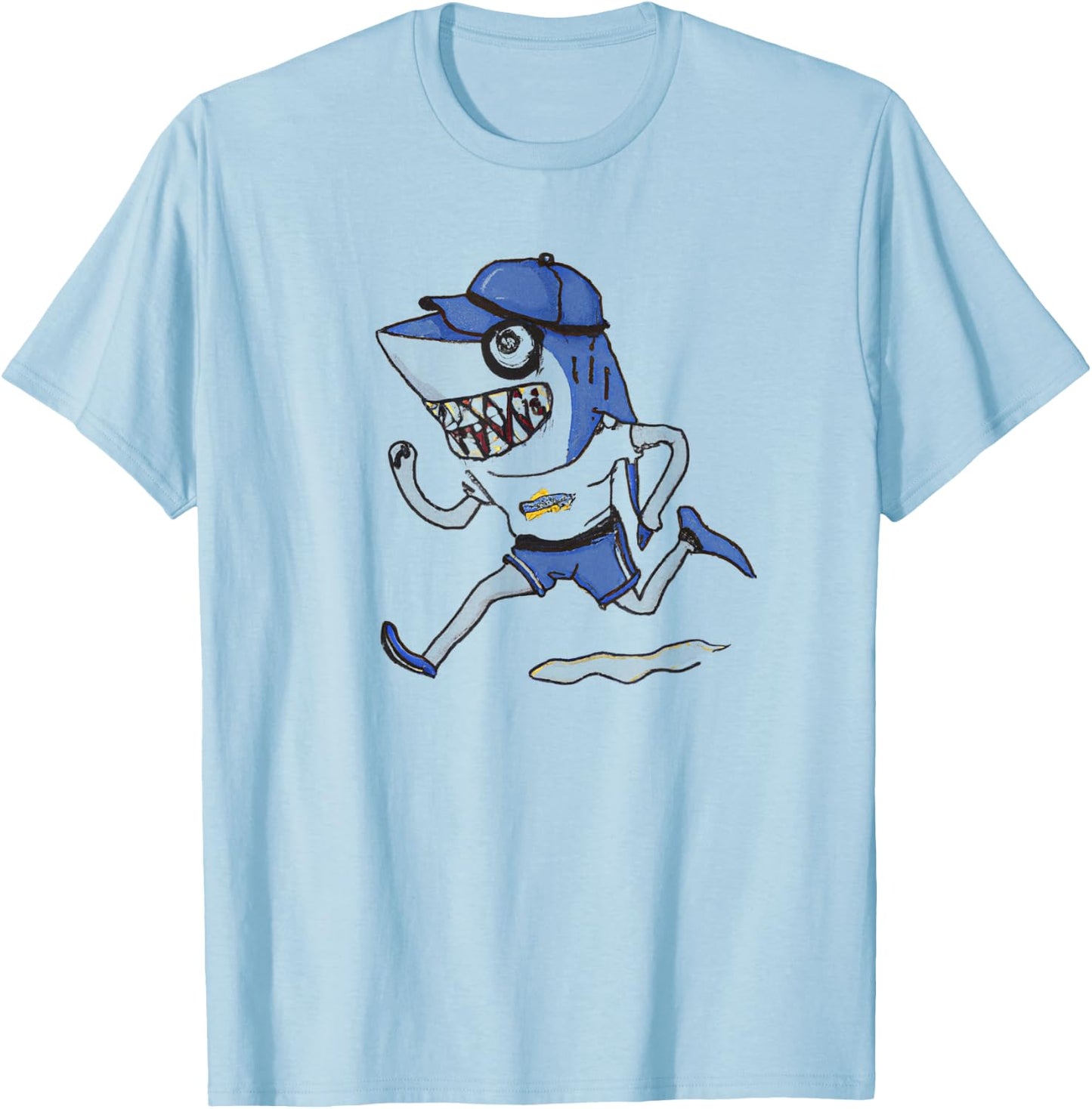 Funny running shark running runner T-Shirt - T-Shirt | Light Blue
