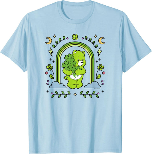 Care Bears St. Patrick's Day Good Luck Bear Rainbow Arch T-Shirt - T-Shirt | Light Blue
