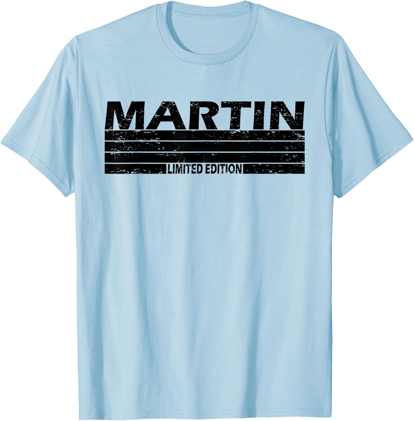 Martin Surname Limited Edition Retro Vintage Style Sunset T-Shirt - T-Shirt | Light Blue