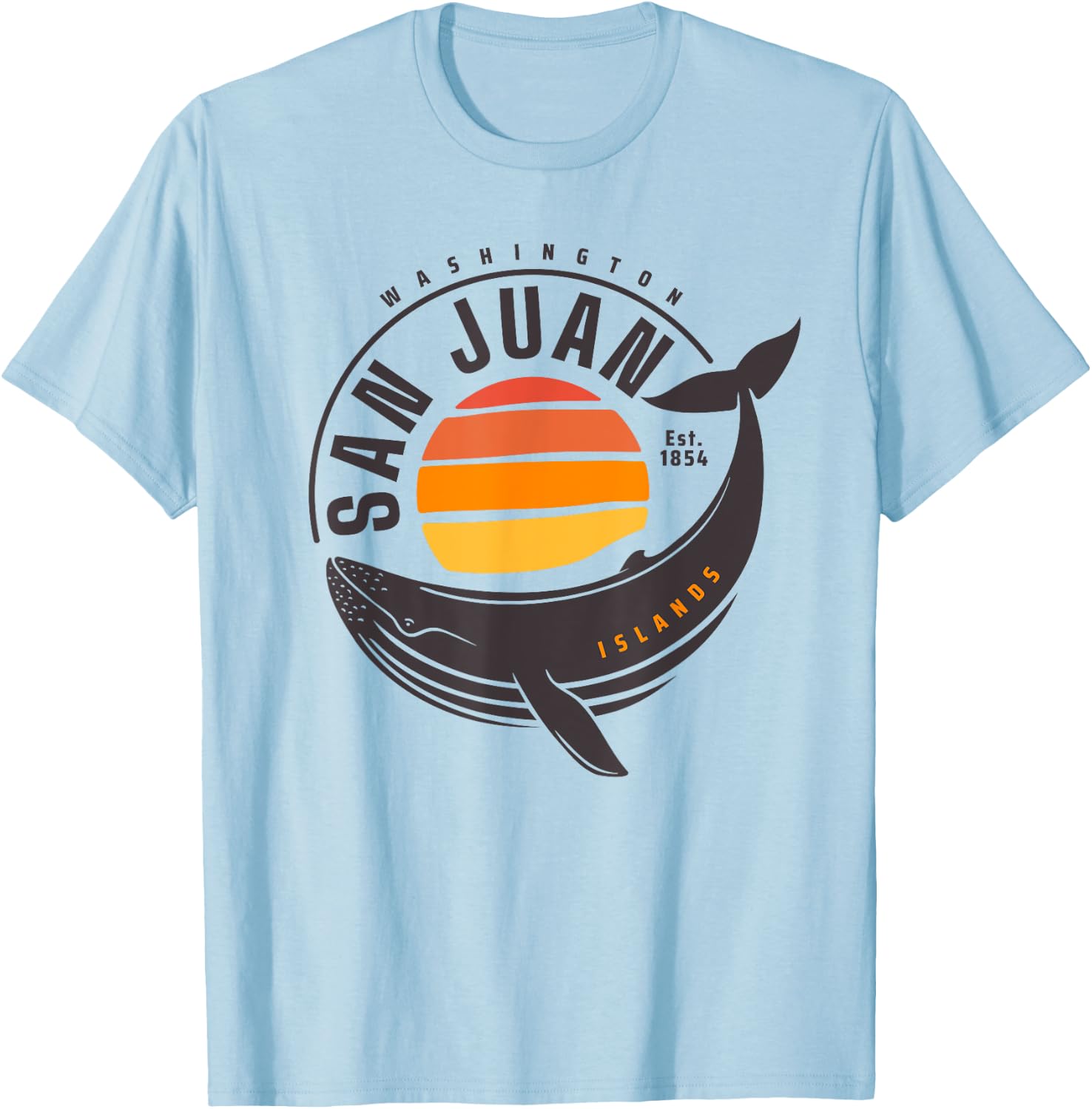 San Juan Island Washington Sunset T-Shirt - T-Shirt | Light Blue