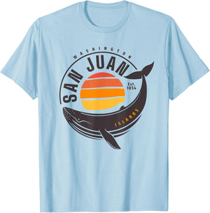 San Juan Island Washington Sunset T-Shirt - T-Shirt | Light Blue