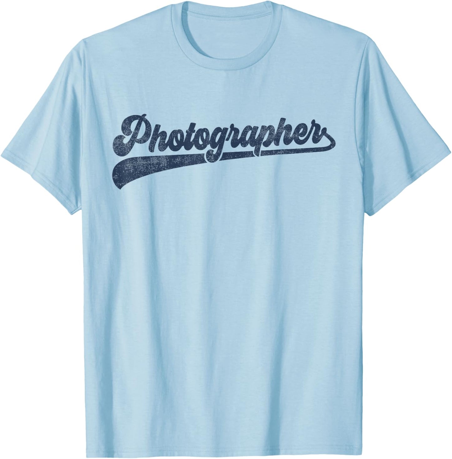 Photographer Cute Vintage Graphic T-Shirt - T-Shirt | Light Blue