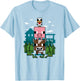 Minecraft Farm Animal Stack Poster T-Shirt - T-Shirt | Light Blue