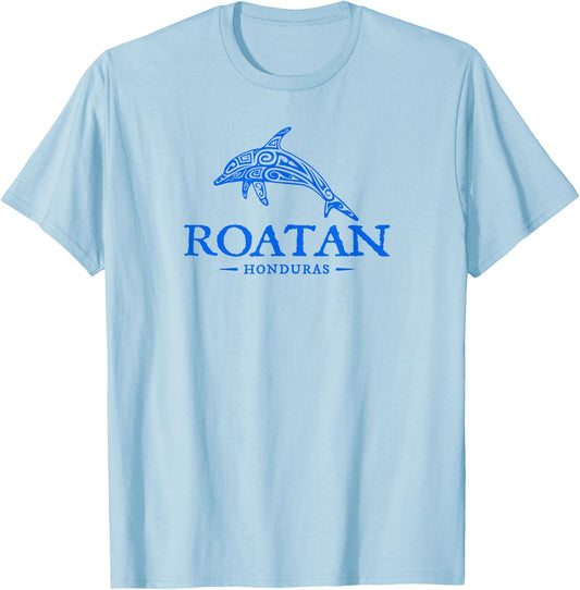Roatan Honduras Dolphin Boys Girls Souvenir T-Shirt - T-Shirt | Light Blue