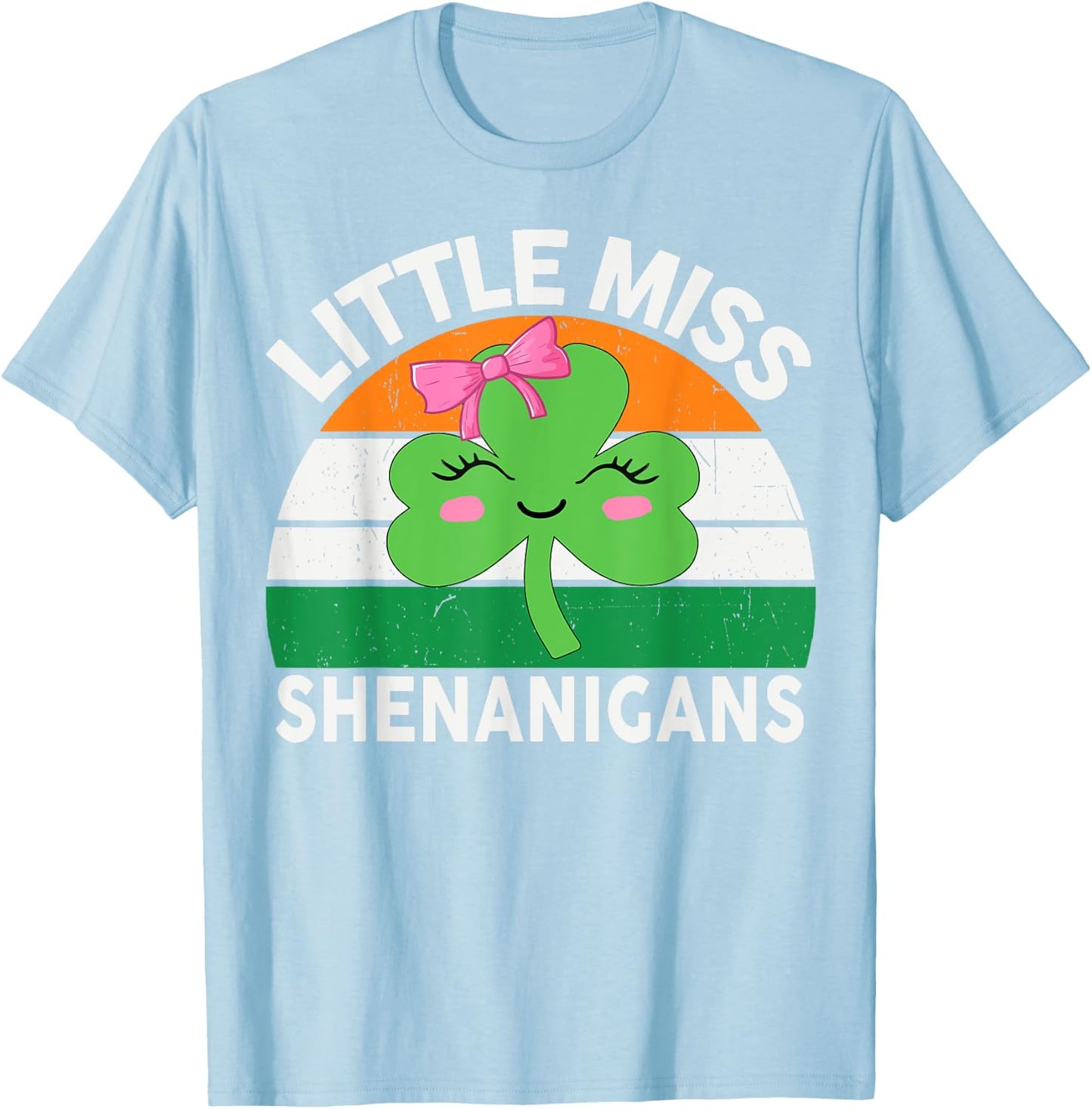 St Patricks Day Little Miss Shenanigans Irish Girls Toddlers T-Shirt - T-Shirt | Light Blue