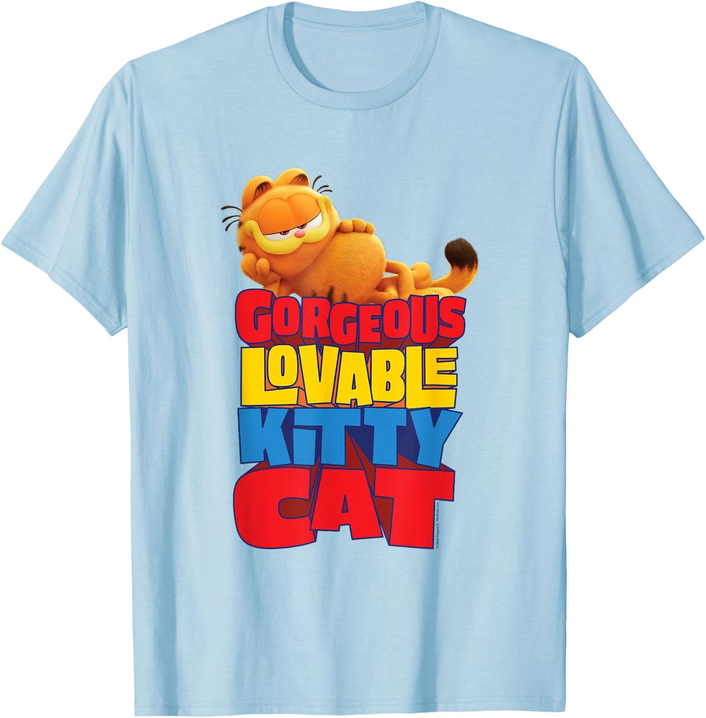 The Garfield Movie Gorgeous Lovable Kitty Cat Sassy Poster T-Shirt - T-Shirt | Light Blue