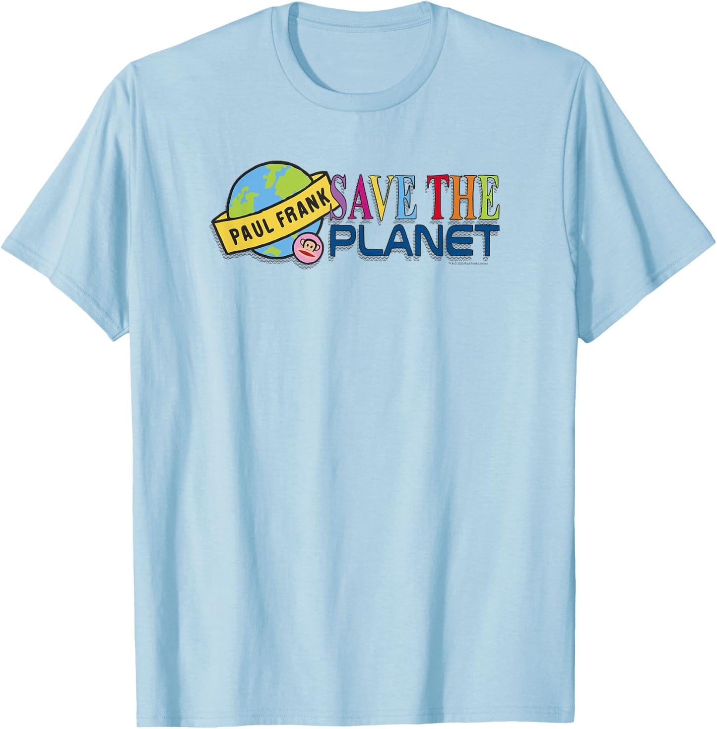 Paul Frank Earth Day Save The Planet Colorful Earth Logo T-Shirt - T-Shirt | Light Blue