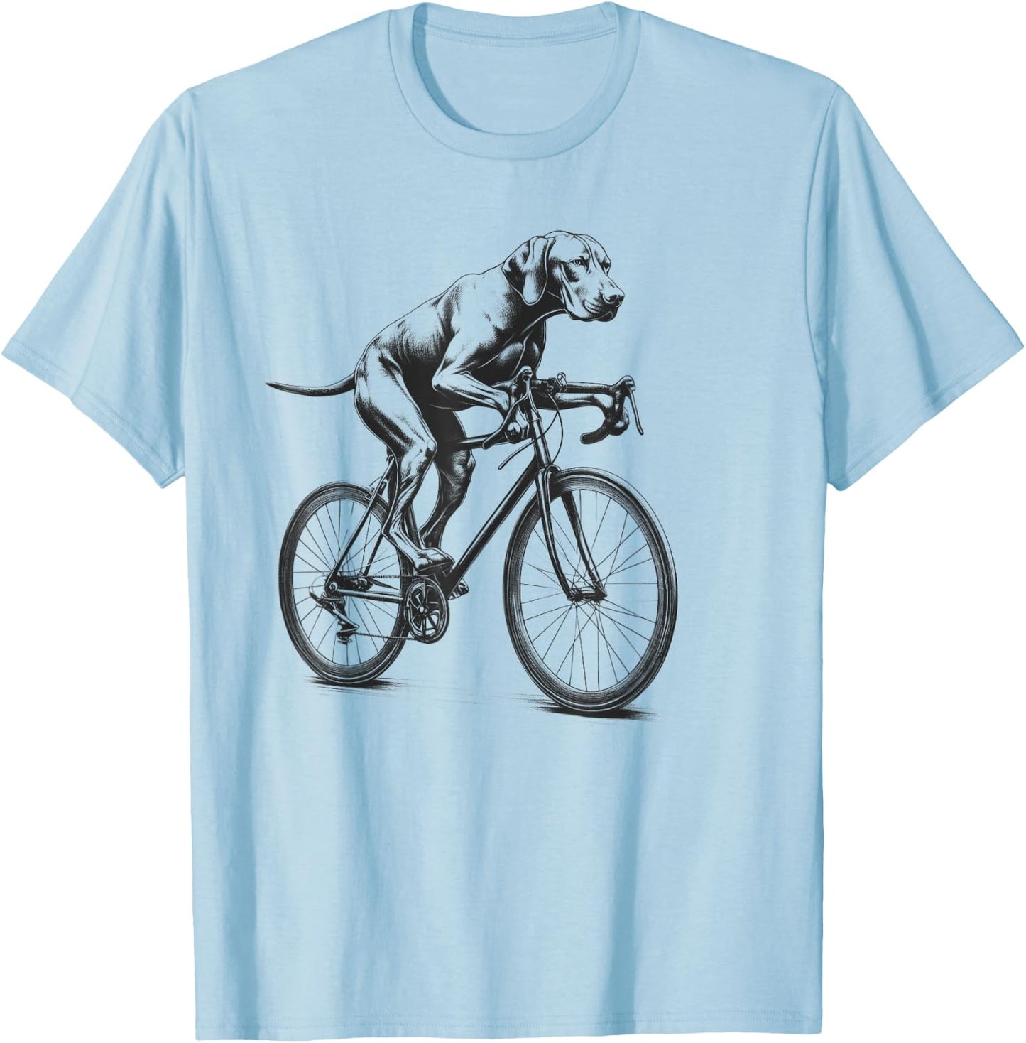 Vizsla Dog Riding a Bike Bicycle Biker Cycling Women Kids T-Shirt - T-Shirt | Light Blue