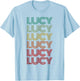 First Name LUCY Girl Retro Personalized Groovy 60s Birthday T-Shirt - T-Shirt | Light Blue