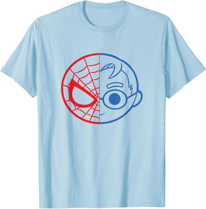 Marvel Comics Retro Classic Spider-Man Peter Parker Chibi T-Shirt - T-Shirt | Light Blue