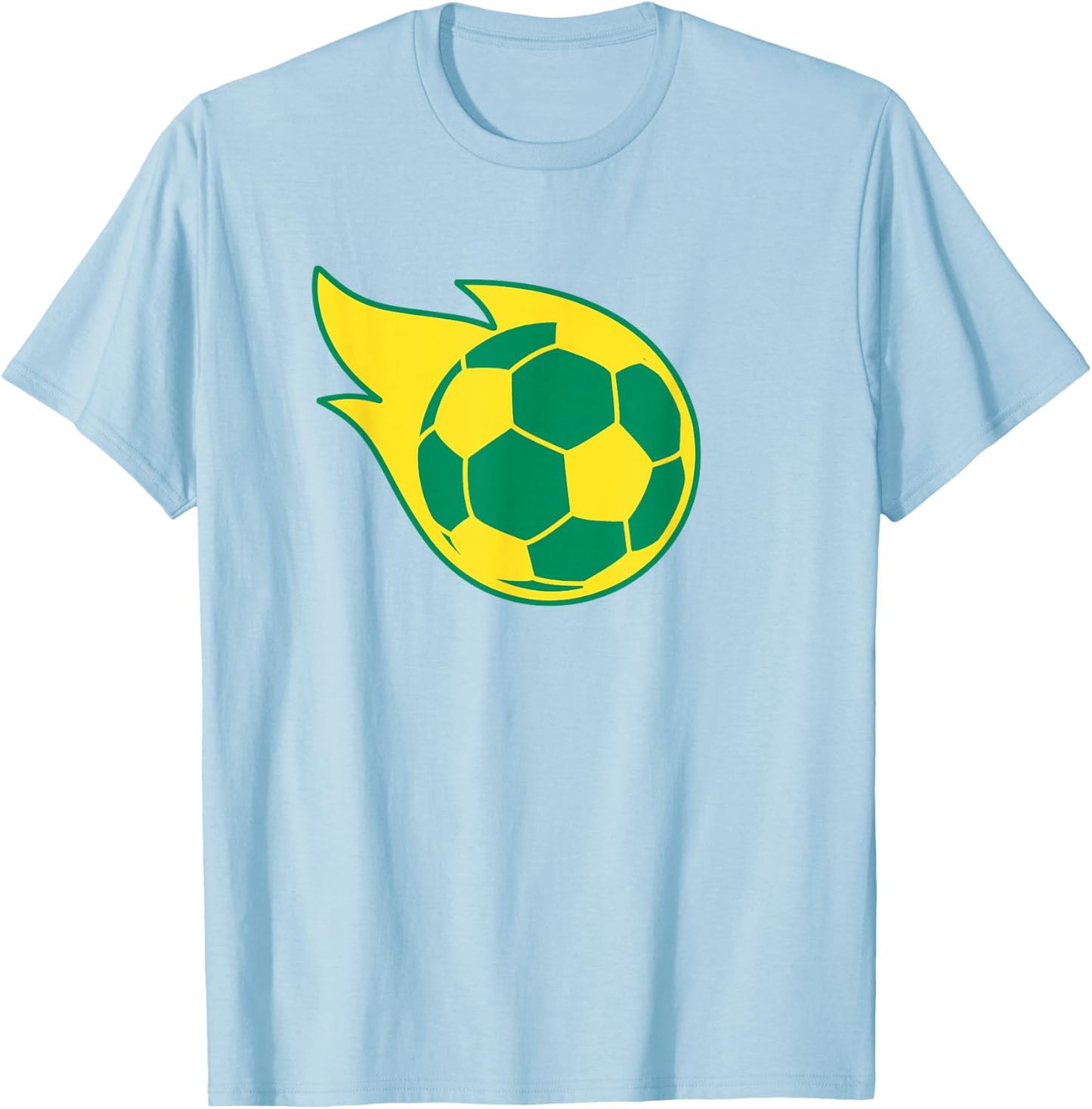 Fast Yellow Green Soccer Ball Sports T-Shirt - T-Shirt | Light Blue