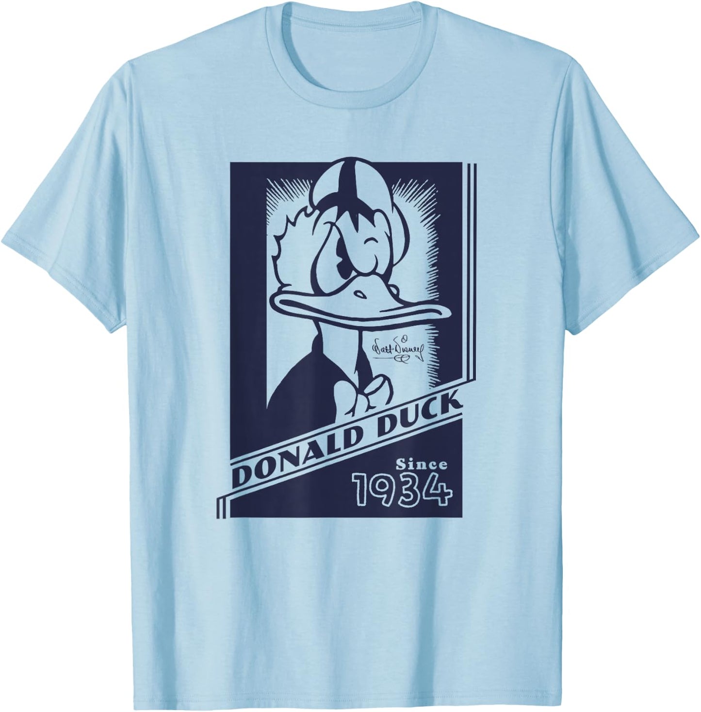Disney Mickey and Friends Donald Duck 1934 Vintage Poster T-Shirt - T-Shirt | Light Blue
