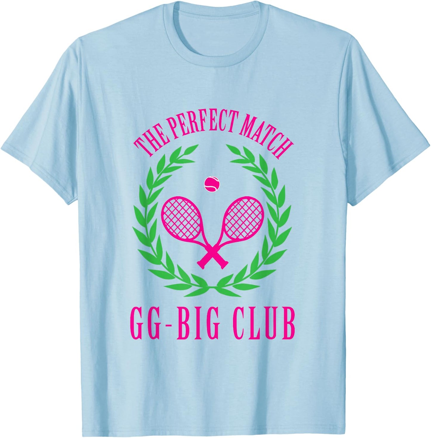 Tennis Match Club Little / GG Big Sorority Reveal T-Shirt - T-Shirt | Light Blue