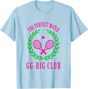 Tennis Match Club Little / GG Big Sorority Reveal T-Shirt - T-Shirt | Light Blue