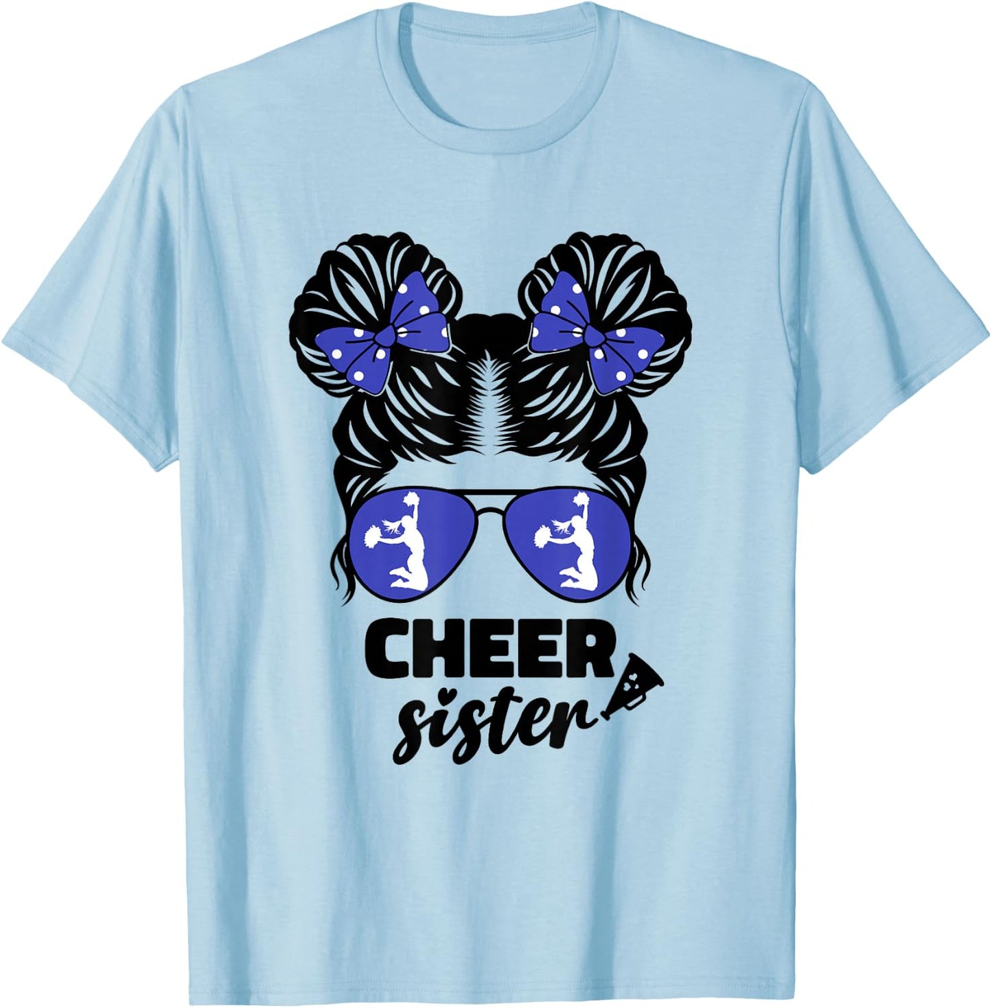 Cheer Sister for Baby Girl Girls Cheerleader Sister Sis Cute T-Shirt - T-Shirt | Light Blue