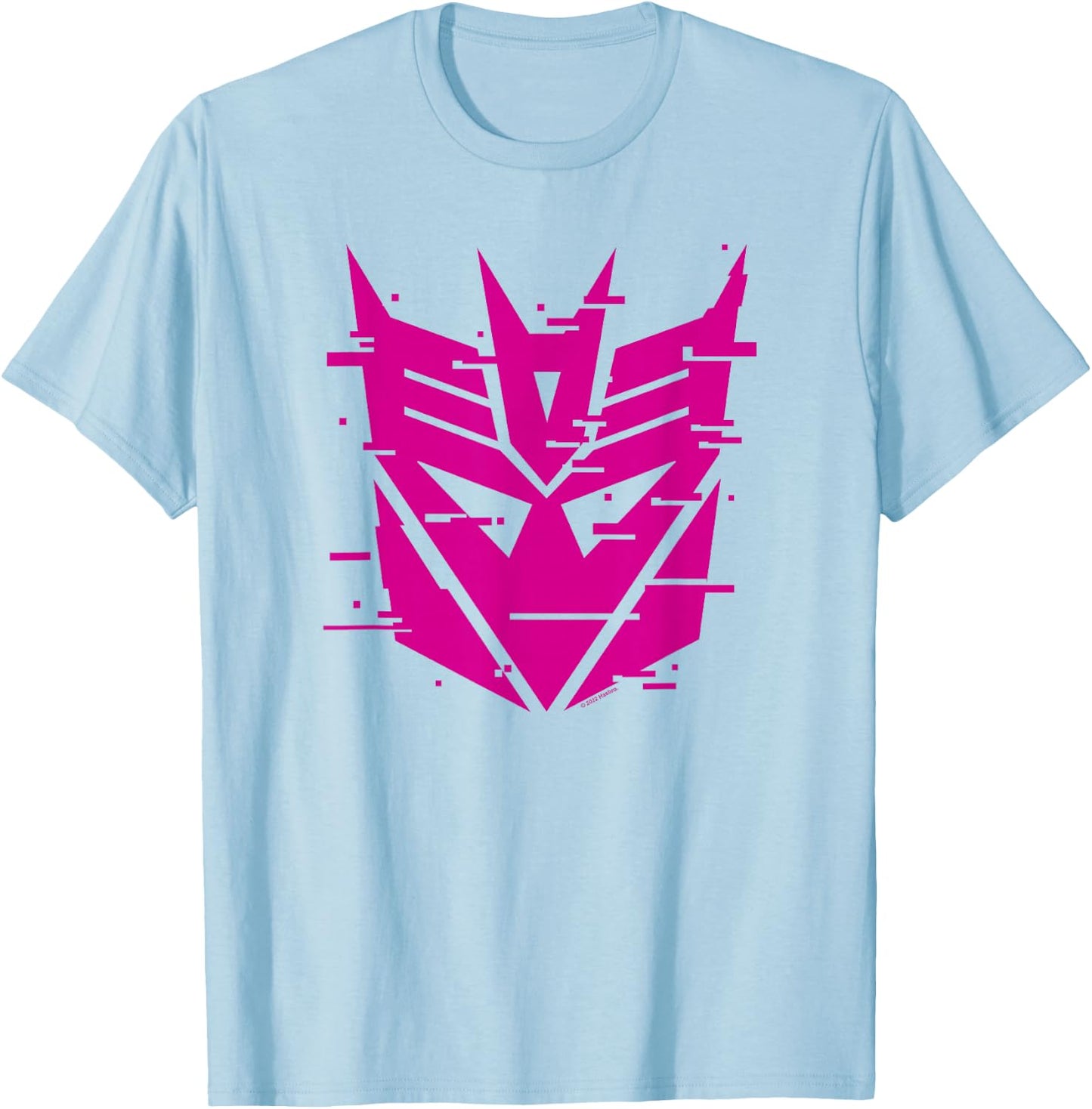 Transformers Evergreen Decepticon Glitch Logo T-Shirt - T-Shirt | Light Blue