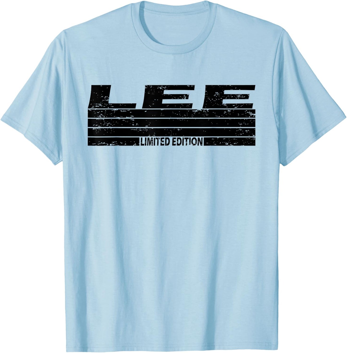 Lee Surname Limited Edition Retro Vintage Style Sunset T-Shirt - T-Shirt | Light Blue