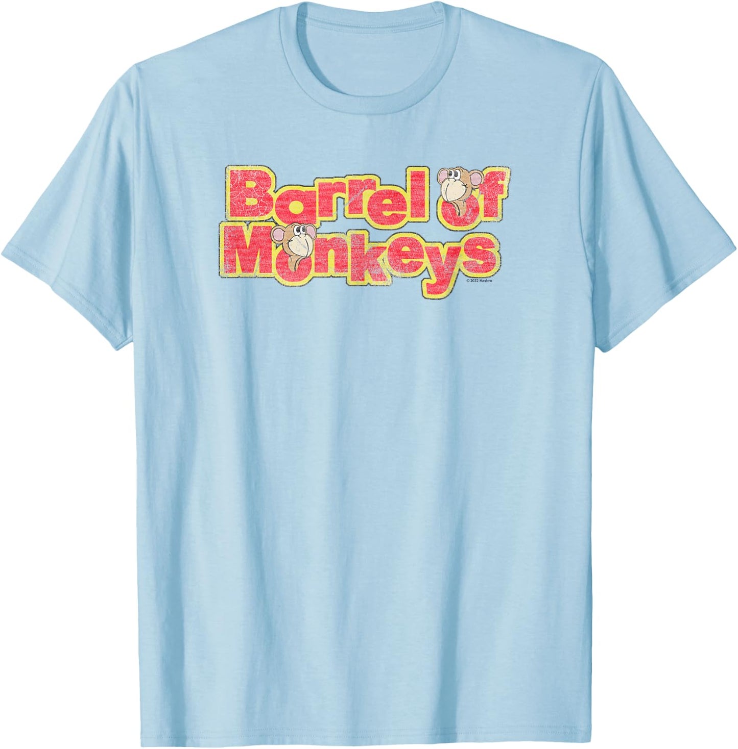 Barrel Of Monkeys Classic Retro Vintage Logo T-Shirt - T-Shirt | Light Blue