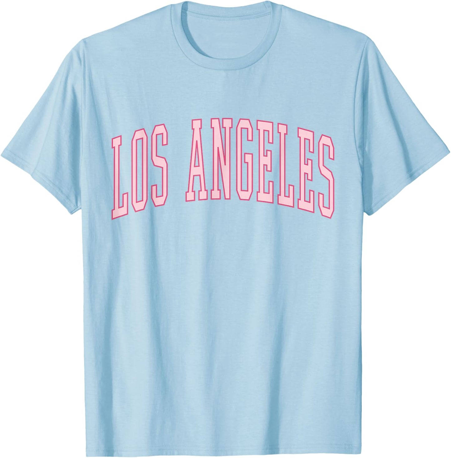 Preppy Varsity Pink Los Angeles T-Shirt - T-Shirt | Light Blue