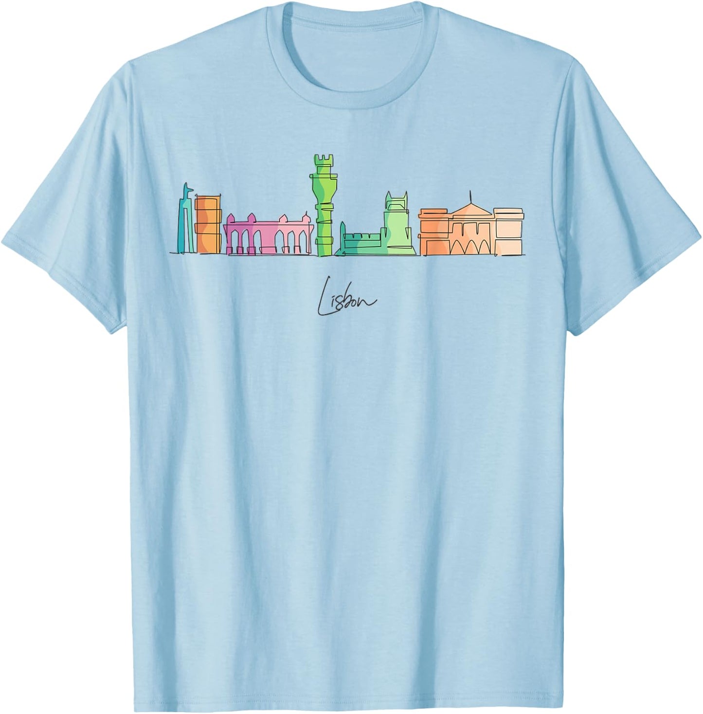 Travel Europe Portugal Lisbon Portuguese Vacation Souvenir T-Shirt - T-Shirt | Light Blue
