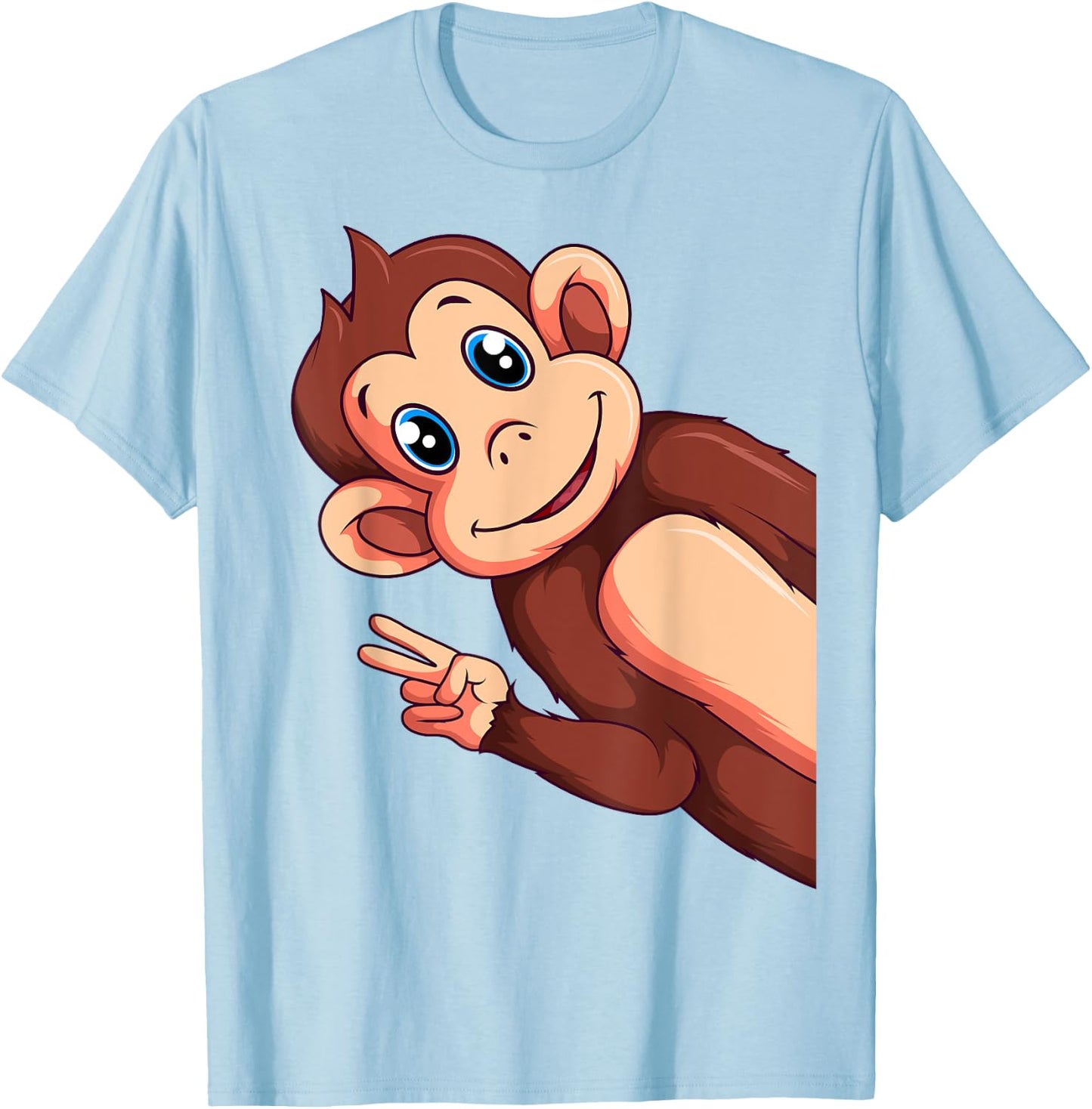 Monkey Lover Boys Girls Kids Women T-Shirt - T-Shirt | Light Blue
