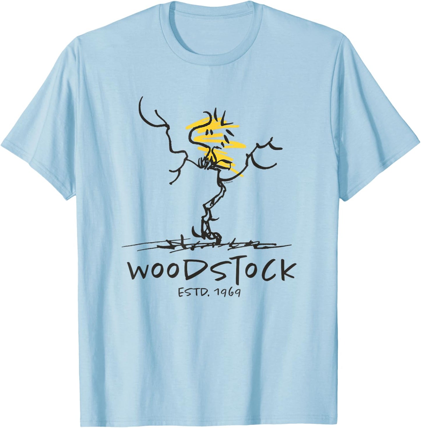 Peanuts - Woodstock Estd T-Shirt - T-Shirt | Light Blue