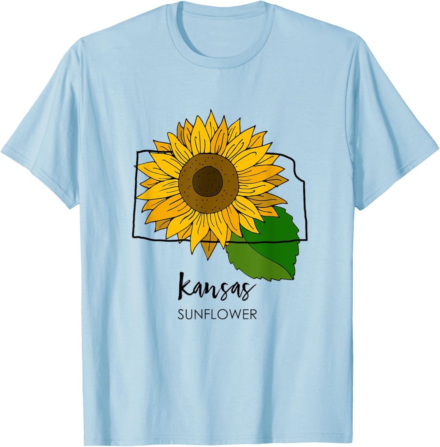 Kansas Sunflower T-Shirt - T-Shirt | Light Blue