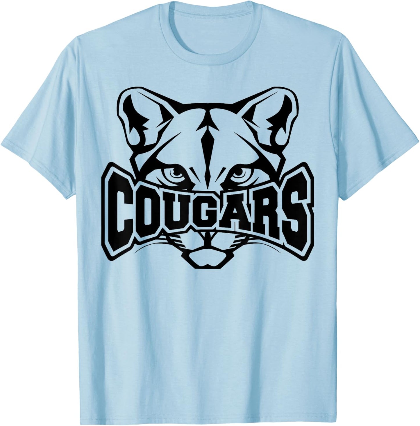 Cougars School Sports Fan Team Spirit T-Shirt - T-Shirt | Light Blue