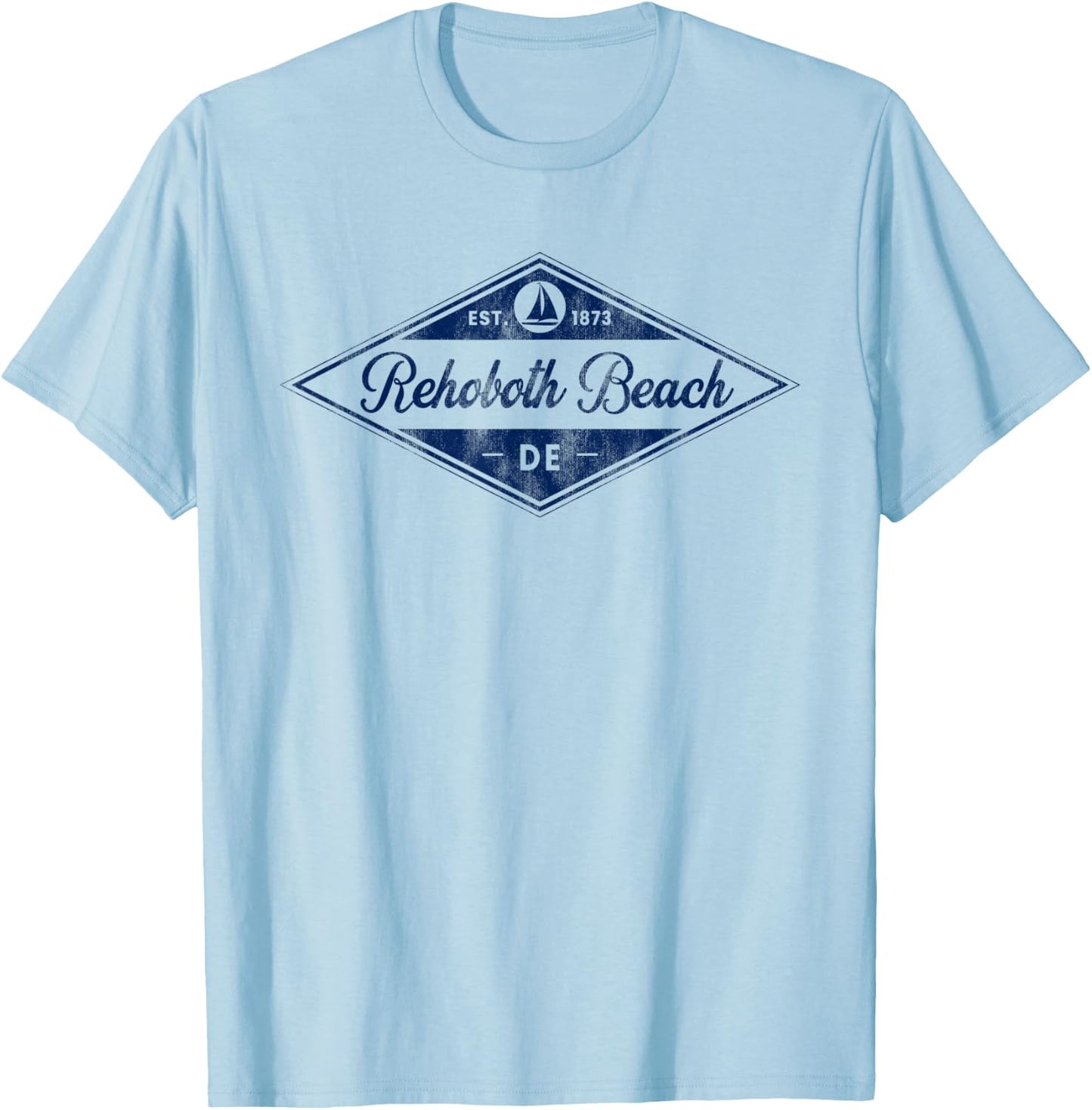 Vintage Rehoboth Beach, DE Boating Established 1873 Souvenir T-Shirt - T-Shirt | Light Blue