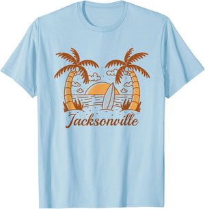 Jacksonville Florida Tropical Beach Vacation T-Shirt - T-Shirt | Light Blue