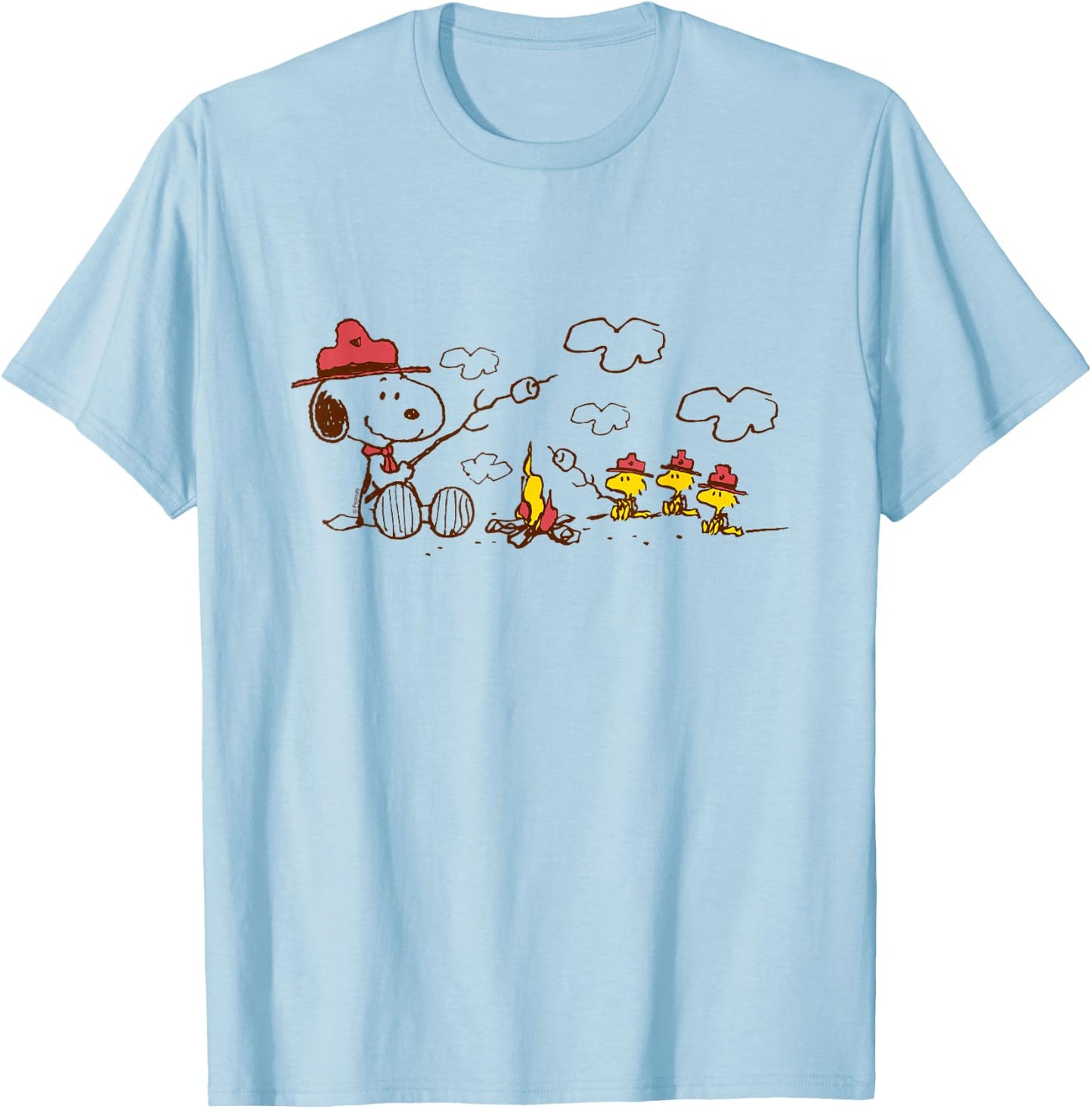 Peanuts - Beagle Scouts Fire T-Shirt - T-Shirt | Light Blue