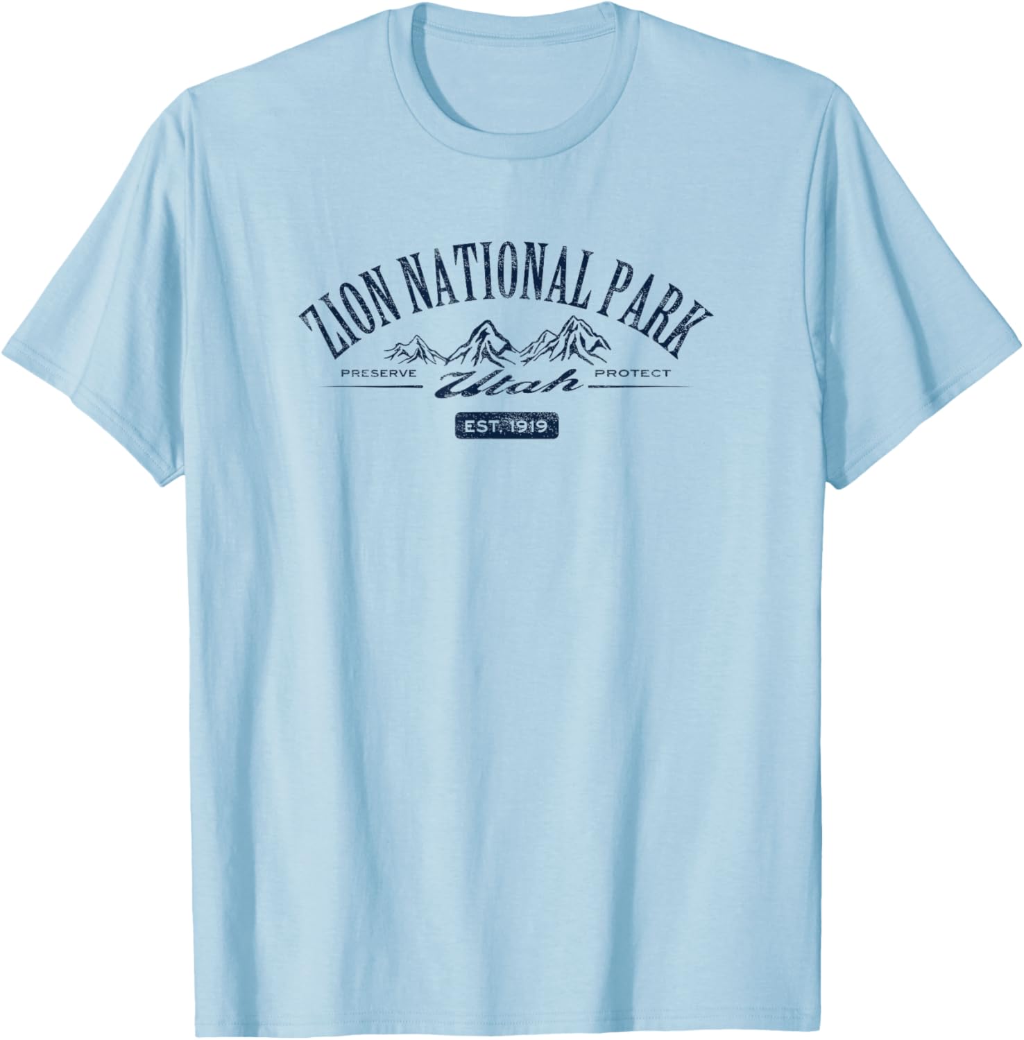Zion National Park Vintage T-Shirt - T-Shirt | Light Blue