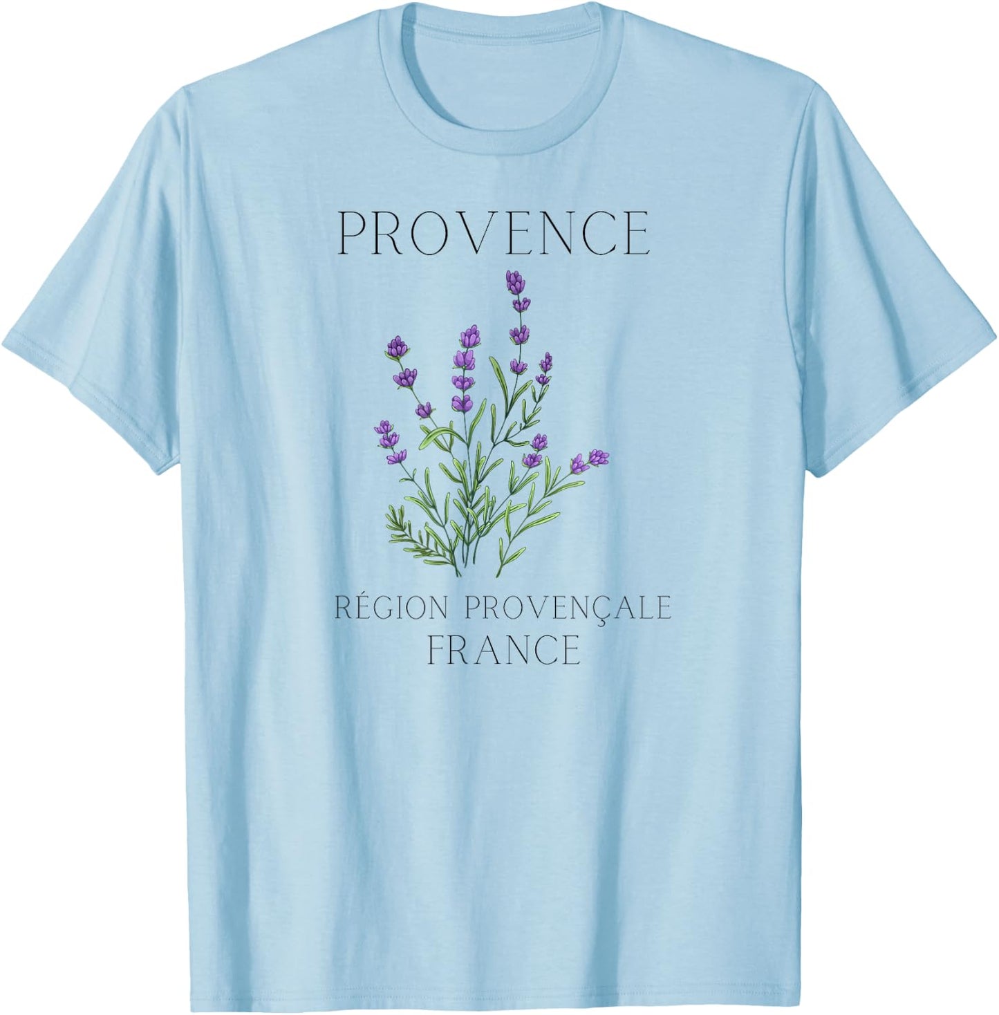 Aesthetic Adventures, Designed in California - Provence, France - French Lavender, Region Provenale T-Shirt - T-Shirt | Light Blue