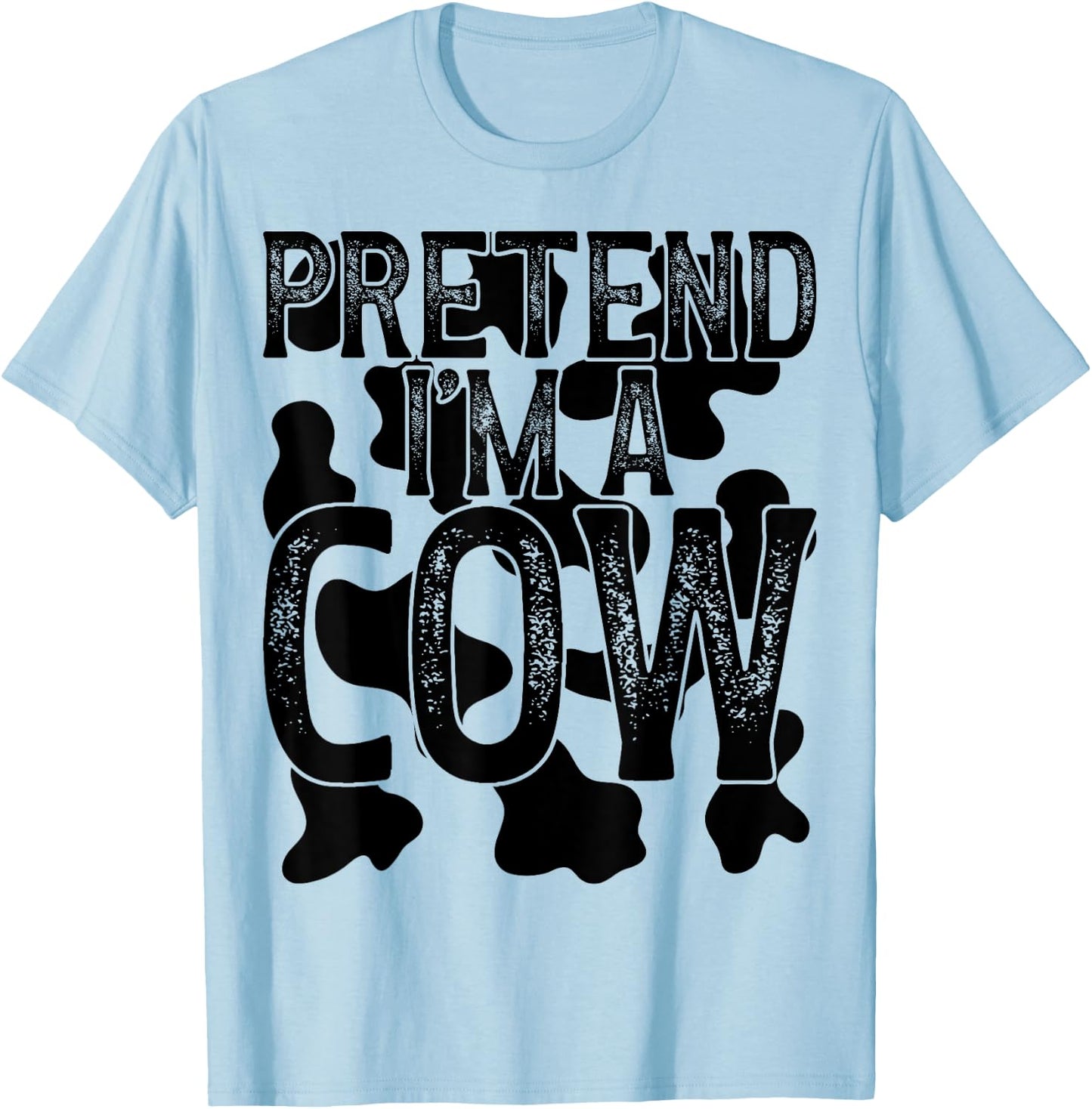 Vintage Pretend I'm a Cow Halloween Last Minute Costume T-Shirt - T-Shirt | Light Blue